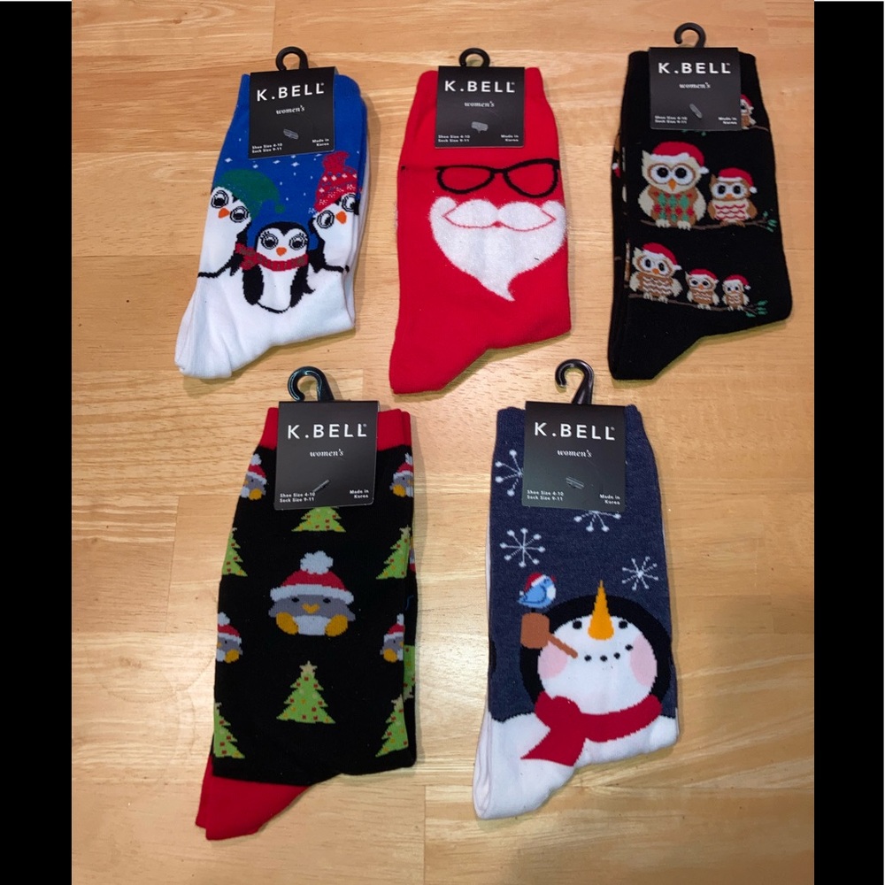 NWT Xmas theme socks 5 pairs